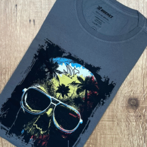 Camiseta Estampada - Cinza