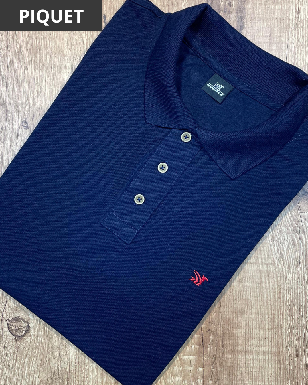 Polo Piquet Rockez Azul Marinho