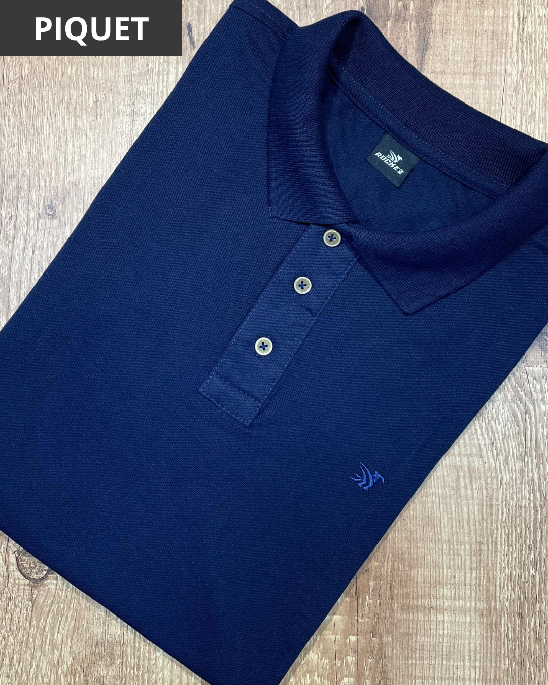 Polo Piquet Rockez Azul Marinho